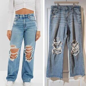 NEW AE | Stretch Curvy Super High-Waisted Baggy Straight Jean